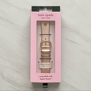 NIB Kate Spade Rose Gold Leather Apple Watch Band
